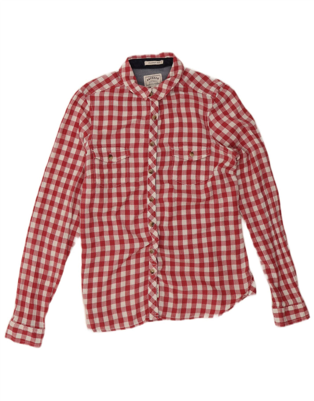 Fat Face ženska klasična flanelska košulja UK 12 Srednje crvena gingham