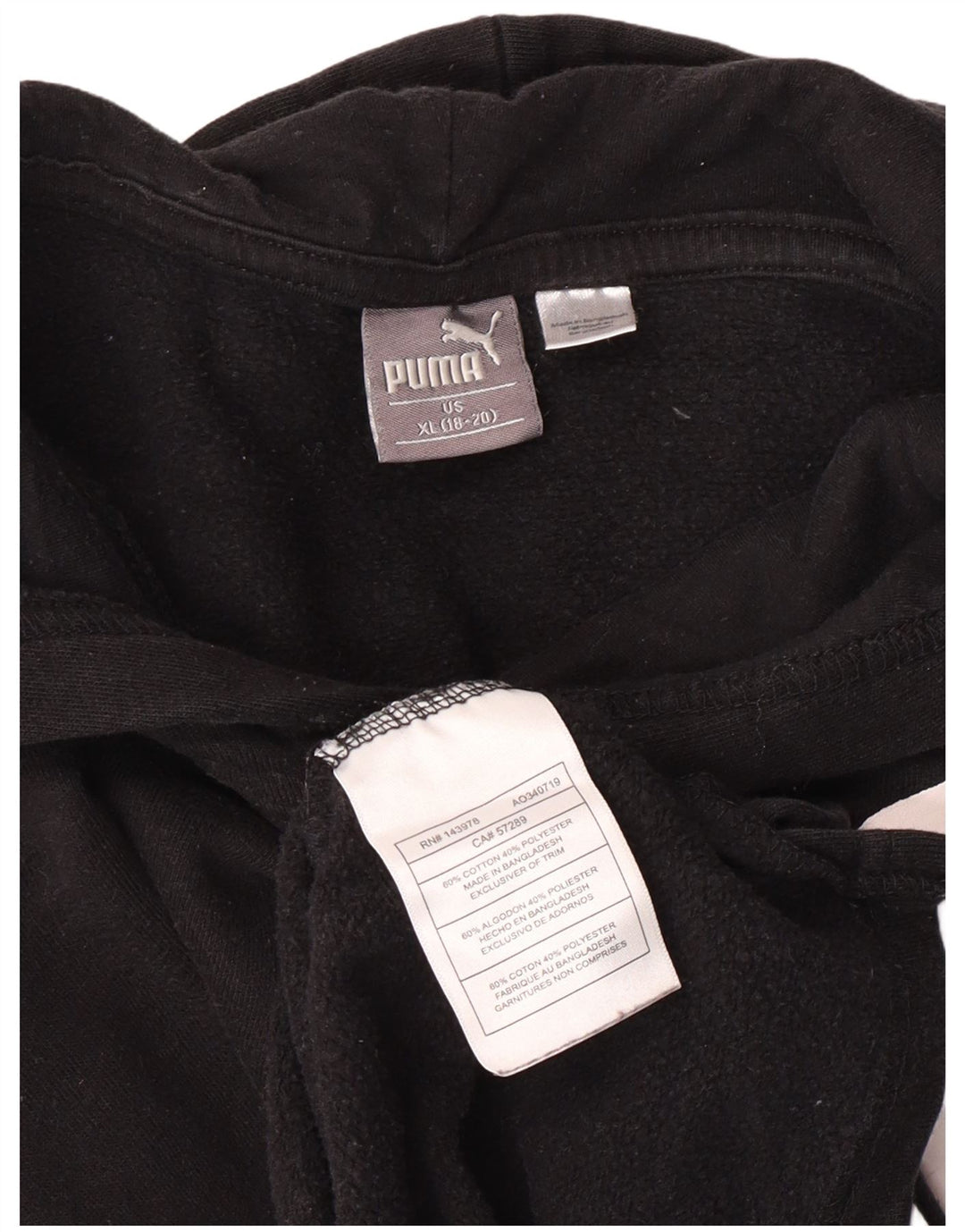 Puma Boys Graphic Hoodie Džemper 13-14 godina XL crni pamuk