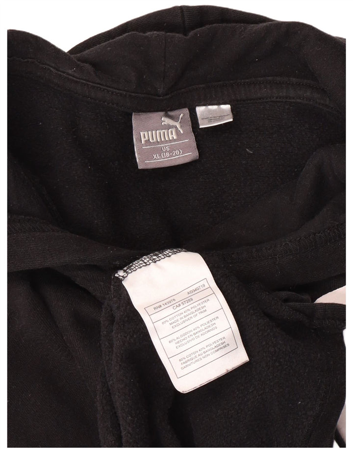 Puma Boys Graphic Hoodie Džemper 13-14 godina XL crni pamuk