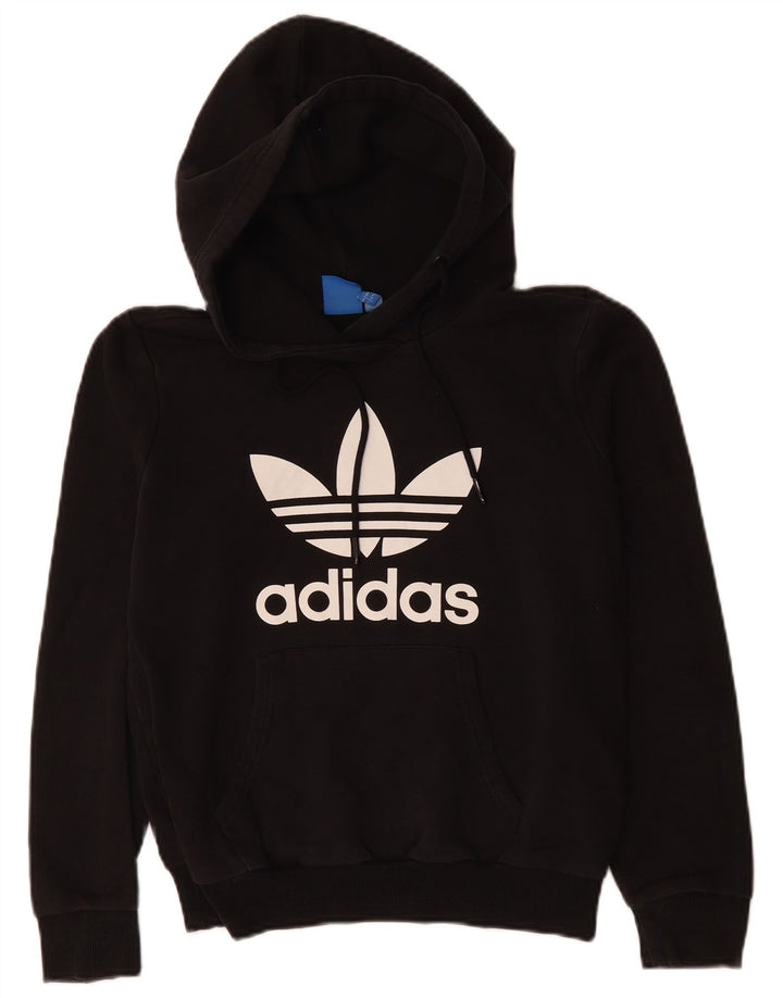 ADIDAS ženska majica s kapuljačom s kapuljačom s grafičkim motivima UK 10, mali crni poliester