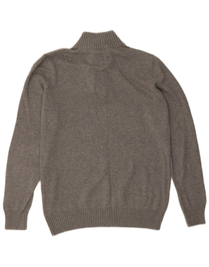 Crew Clothing Muški džemper s dugmadima i izrezom Veliki sivi pamuk
