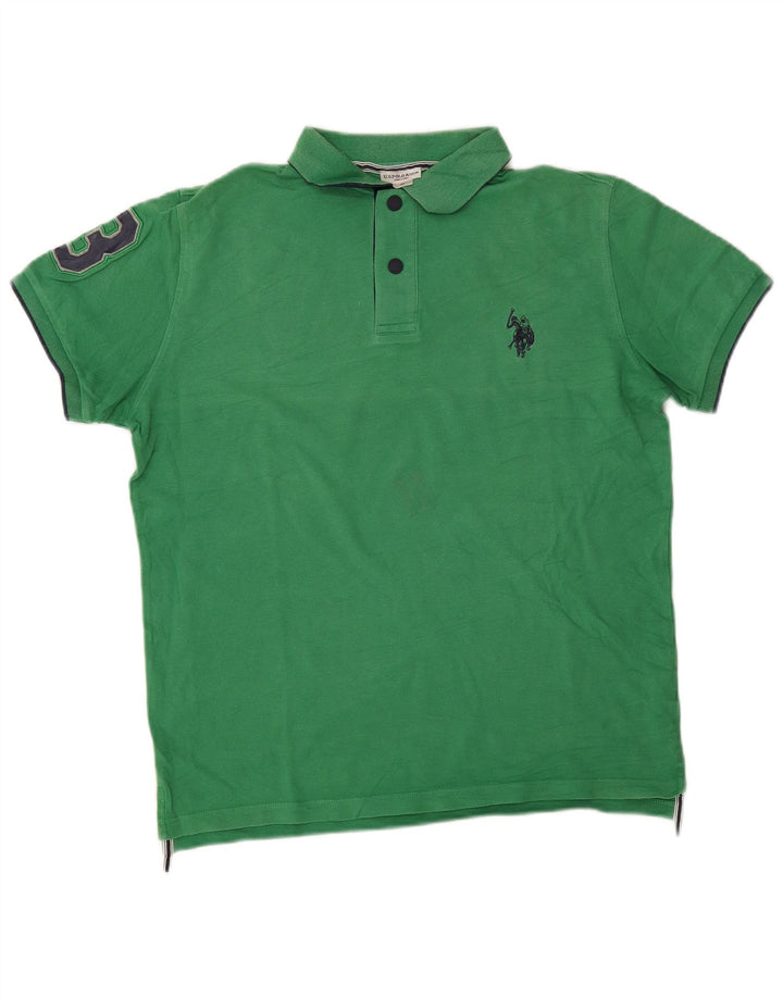 U.S. Polo Assn. Muška grafička majica srednje zelene boje pamuka