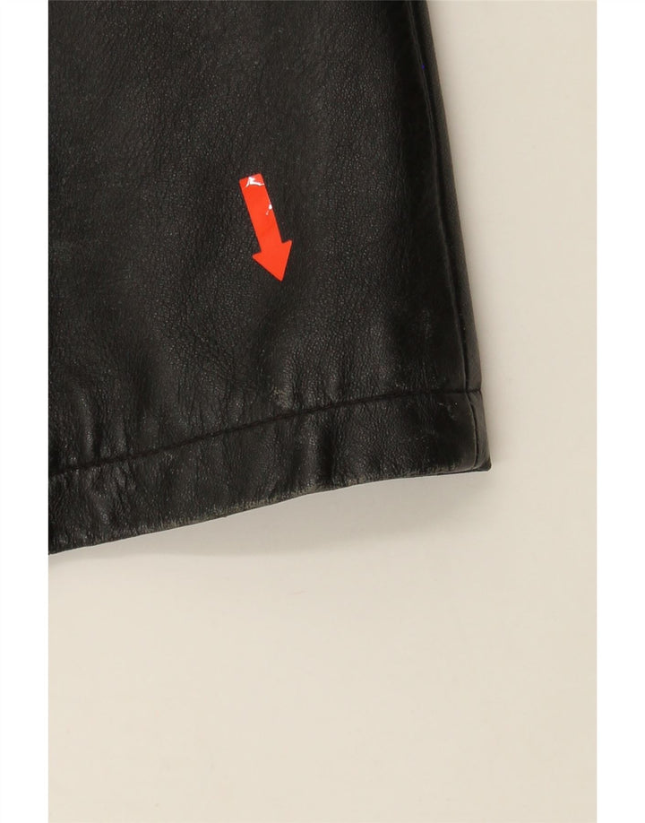VINTAGE Womens Leather Jacket UK 12 Medium Black Leather Vintage Vintage and Second-Hand Vintage from Messina Hembry 