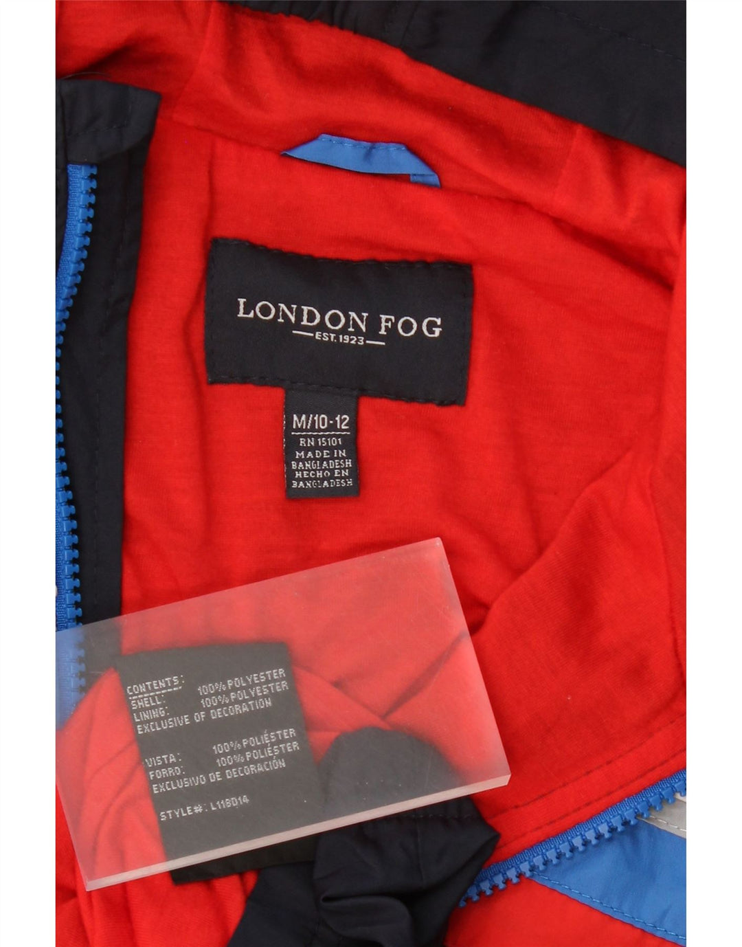LONDON FOG Boys Windbreaker Jacket 10-11 Years Medium Navy Blue Vintage London Fog and Second-Hand London Fog from Messina Hembry 