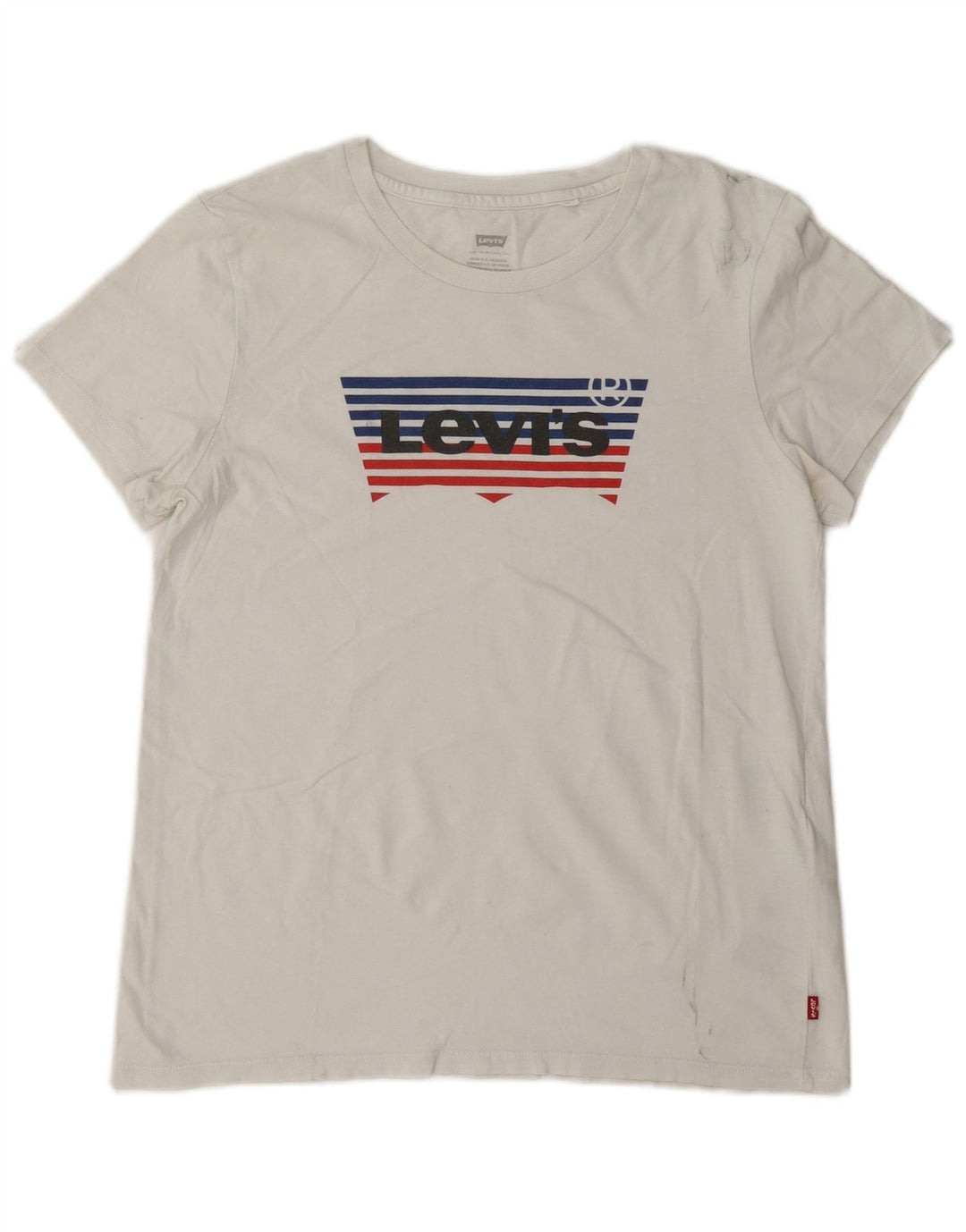 Gornja ženska majica kratkih rukava Levi's s grafičkim motivima UK 14 Srednje bijeli pamuk