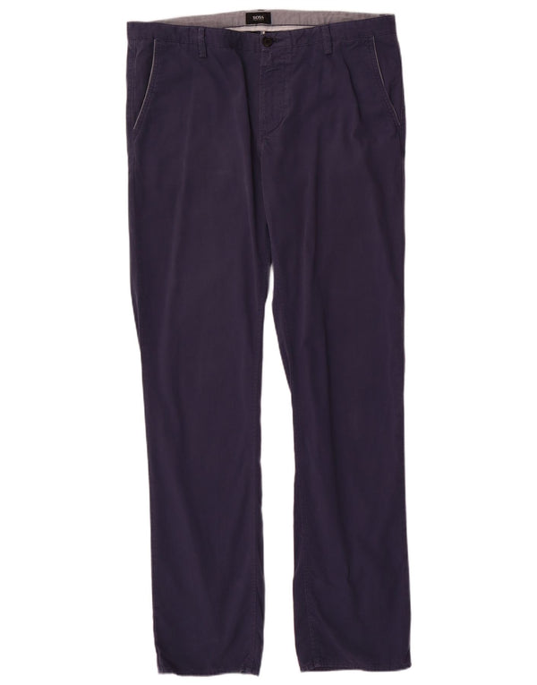 Hugo Boss muške ravne chino hlače IT 52 XL W36 L32 tamnoplavi pamuk
