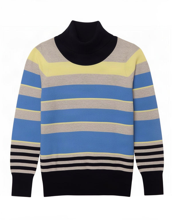 Marks & Spencer ženski pulover s rol izrezom UK 18 XL na plave pruge