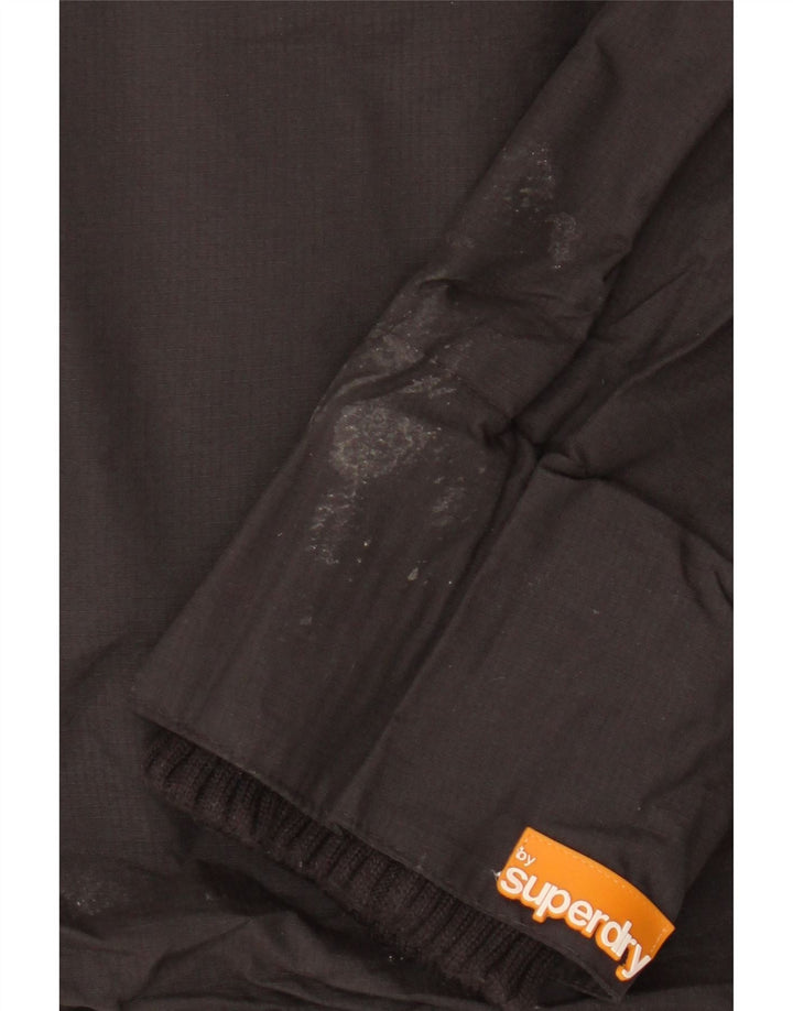 Superdry ženska kišna jakna UK 14 Veliki crni najlon