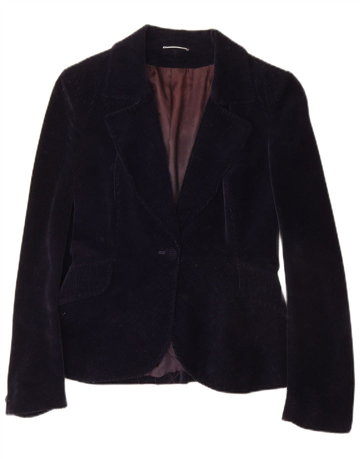 PIERRE D'ALBY Ženska dvodijelna suknja od samta UK 10 Mala W24 tamnoplava