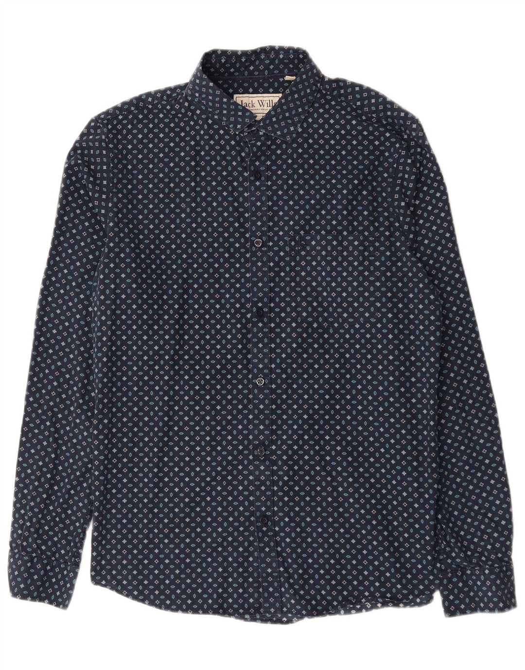 Jack Wills muška košulja klasičnog kroja Srednje tamnoplavi geometrijski pamuk