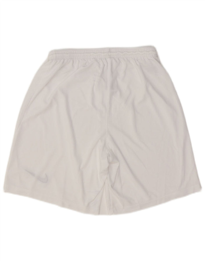 NIKE Boys Dri Fit Slim Fit Sport Shorts 10-11 Years Medium White Polyester
