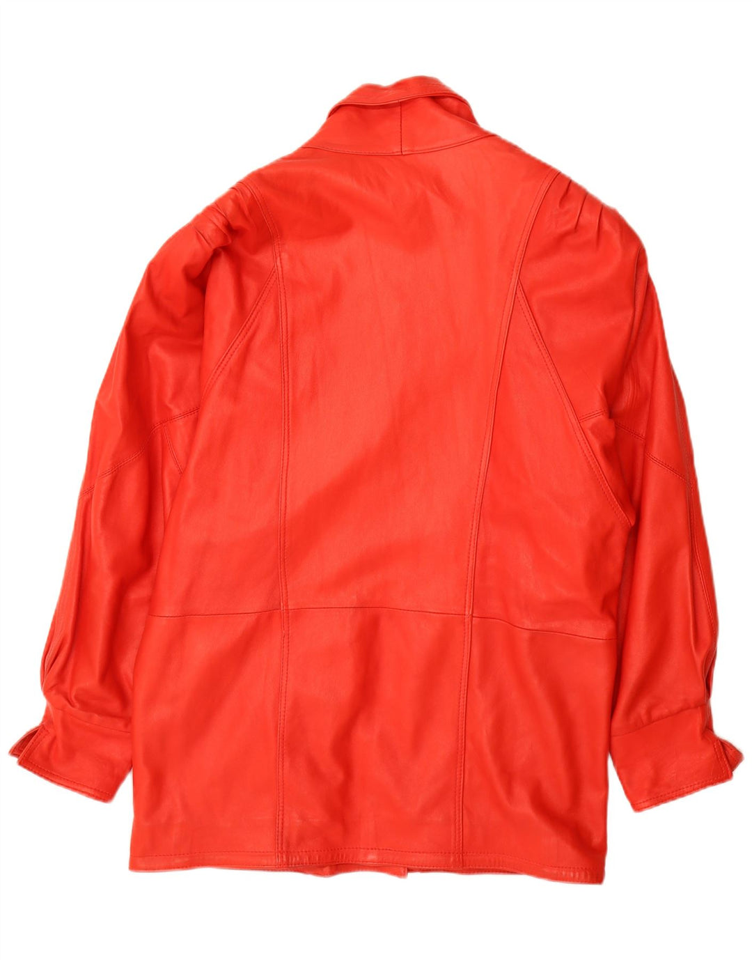 Vintage ženski preveliki kožni kaput UK 18 XL crveni