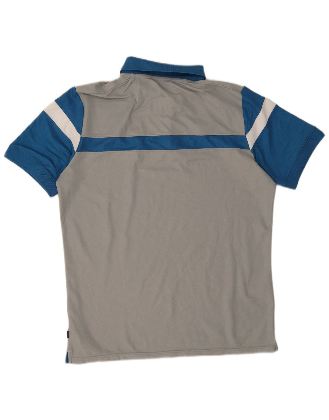 Calvin Klein Mens Polo Shirt Medium Grey Colourblock Polyester