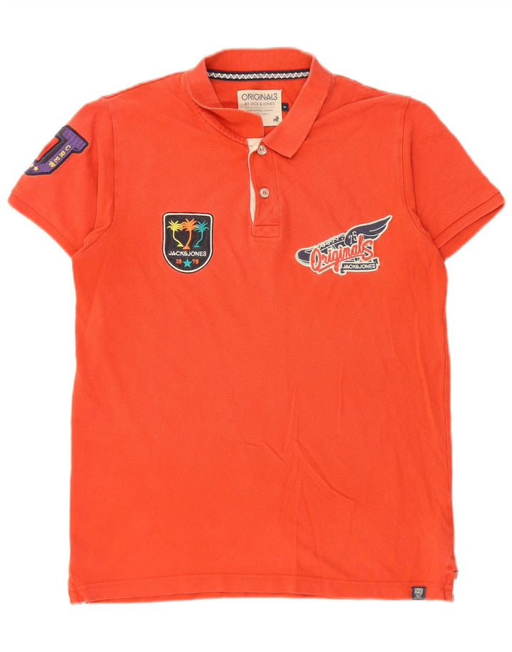Jack & Jones muška polo majica s grafikama Mala crvena pamuk