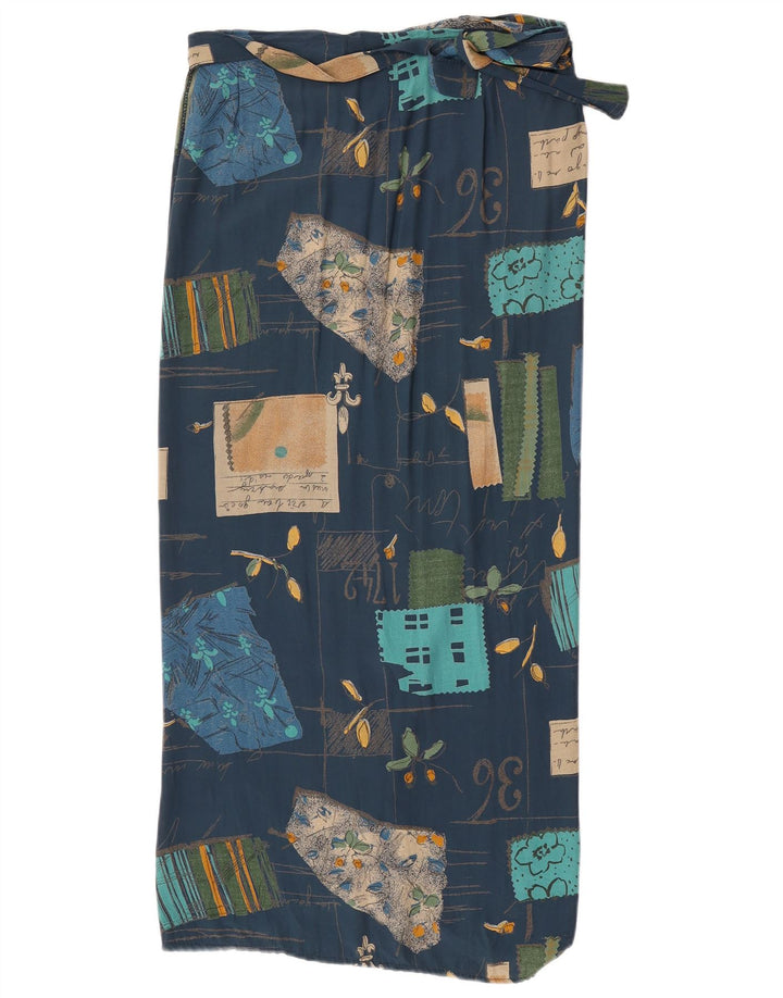 Vintage ženska suknja na omot W30 Srednje tamnoplava patchwork