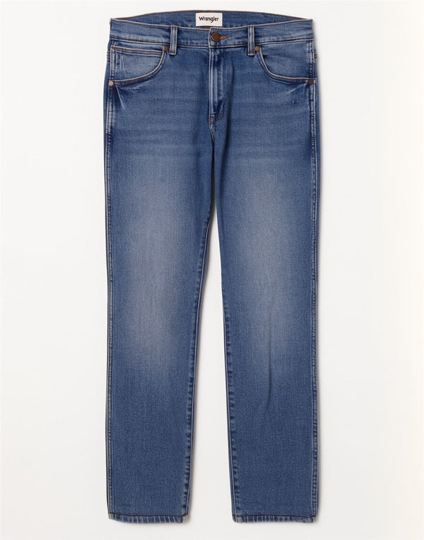 Wrangler ženske ravne traperice Larston W29 L29 plavi pamuk