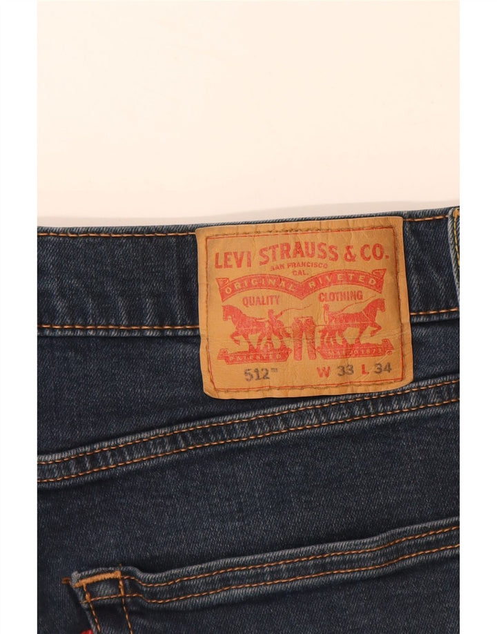 LEVI'S muške 512 uske sužene traperice W33 L32 tamnoplavi pamuk
