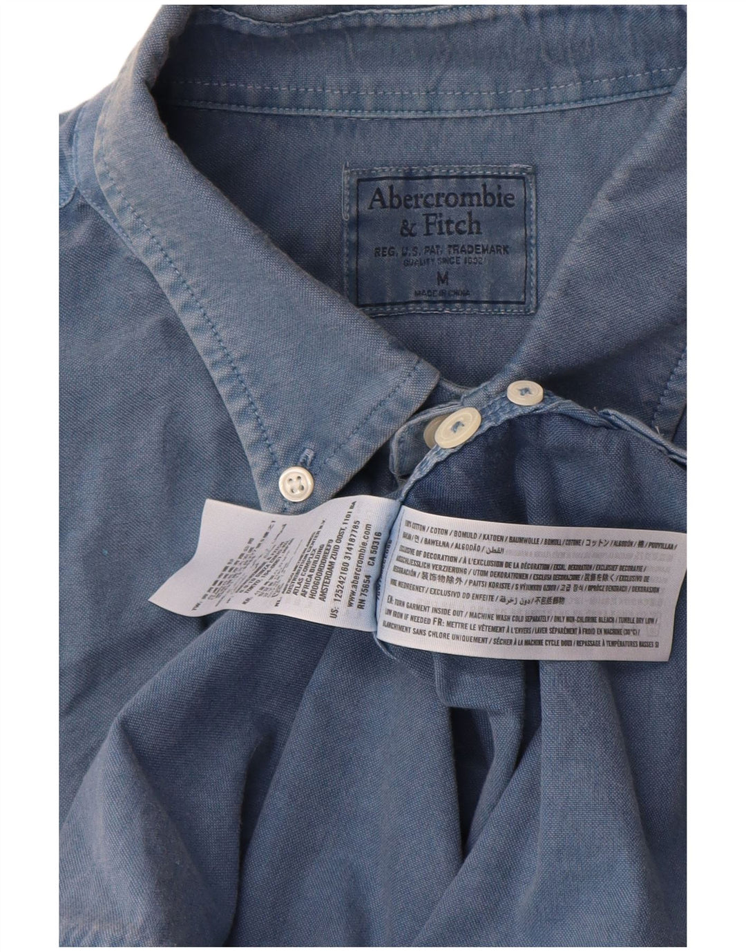 Abercrombie & Fitch muška košulja srednje plavi pamuk