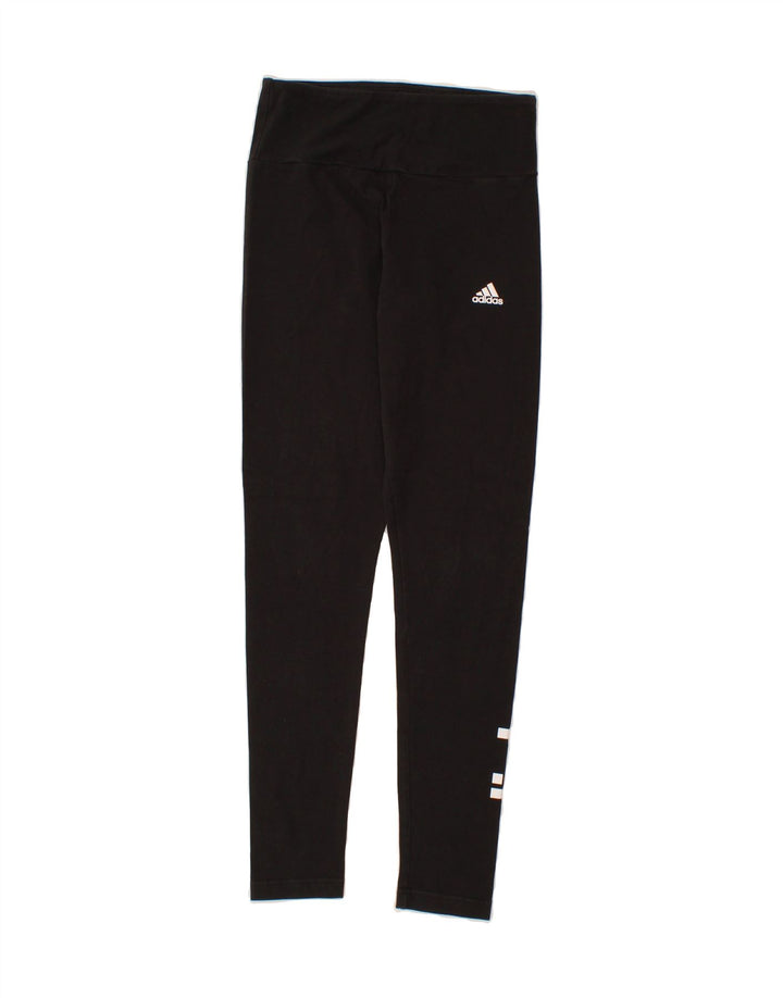 ADIDAS Womens Graphic Leggings UK 8/10 Small  Black Vintage Adidas and Second-Hand Adidas from Messina Hembry 