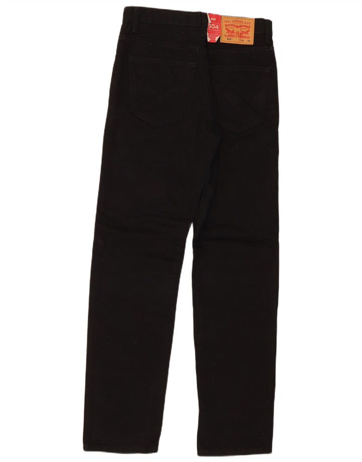Levi's Mens 504 Regular Straight Jeans W30 L32 Crni pamuk