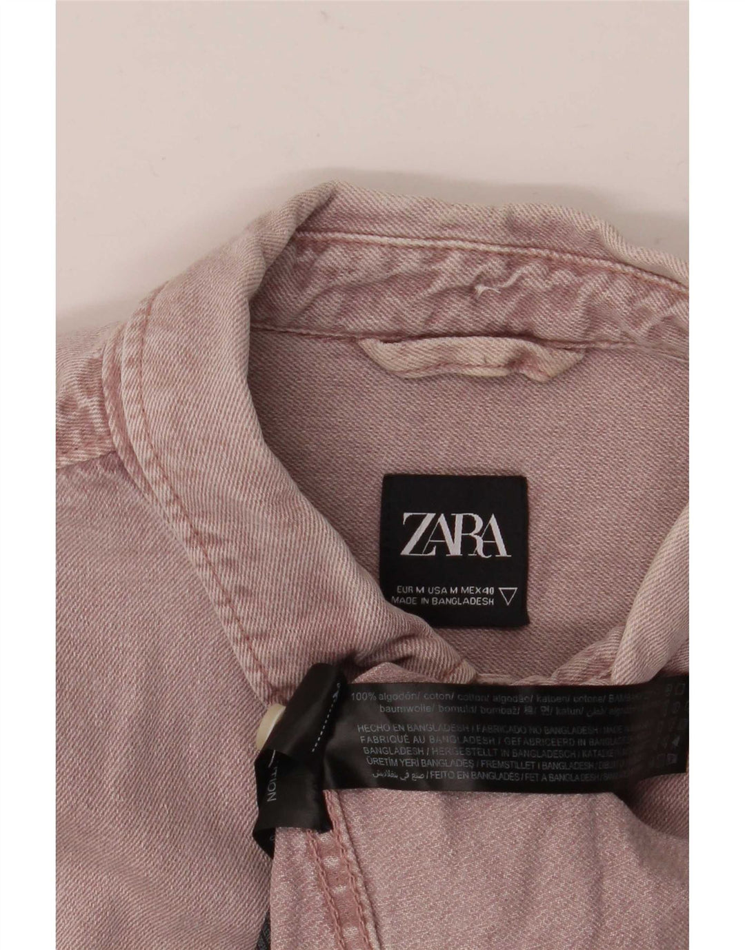 Zara muška traper košulja srednje ljubičaste boje pamuka