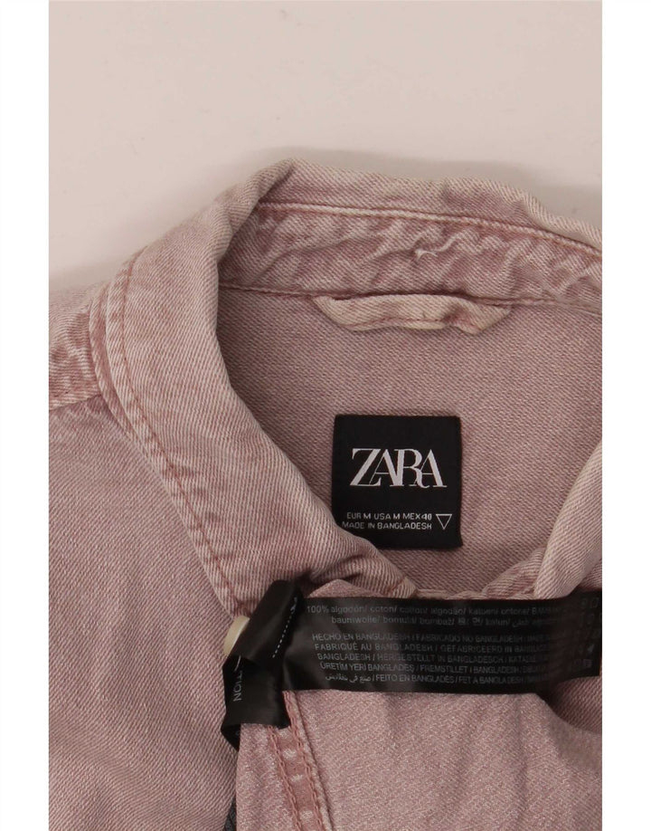 Zara muška traper košulja srednje ljubičaste boje pamuka