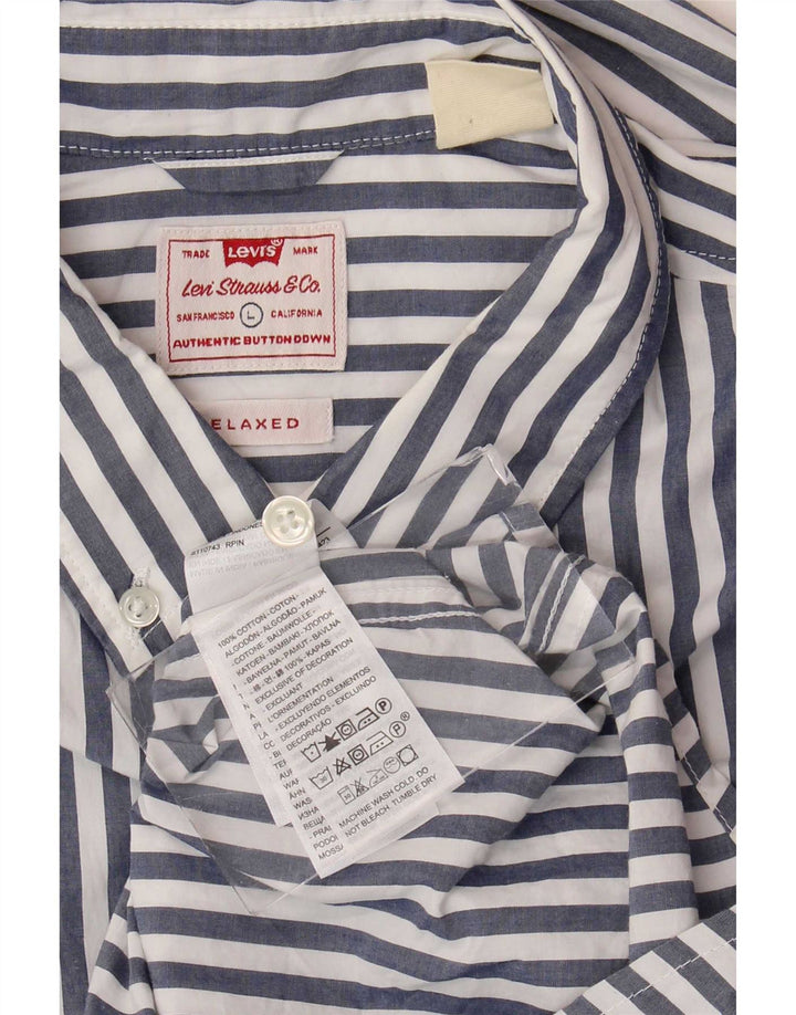 Levi's muška opuštena majica s velikim plavim prugama, pamuk