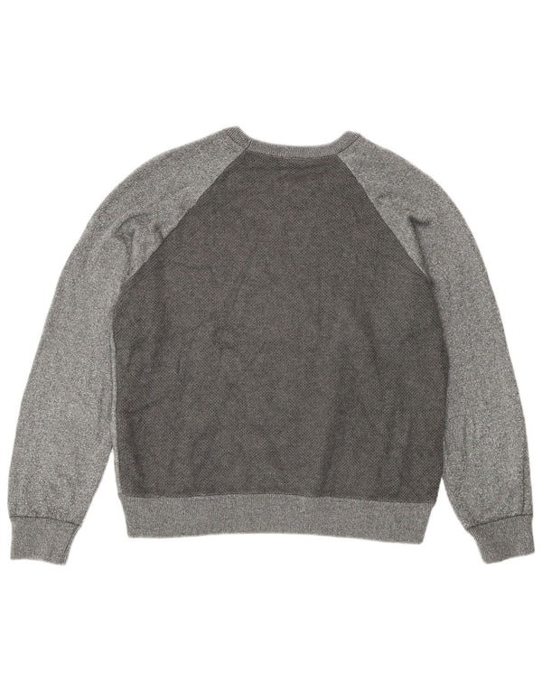 Liu Jo Womens Crew Neck Jumper Sweater UK 14 Large Silver Colourblock