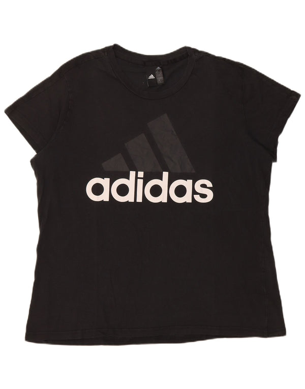 Adidas ženska majica kratkih rukava s grafičkim motivima UK 24/26 2XL crni pamuk