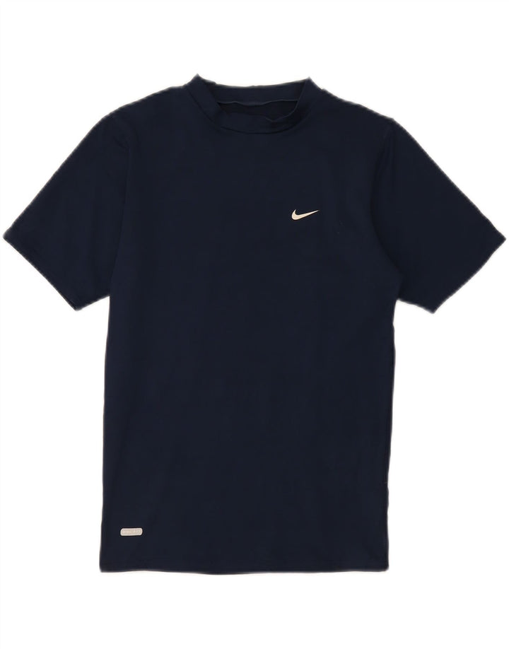Nike Dri Fit majica kratkih rukava UK 12 Medium tamnoplavi poliester