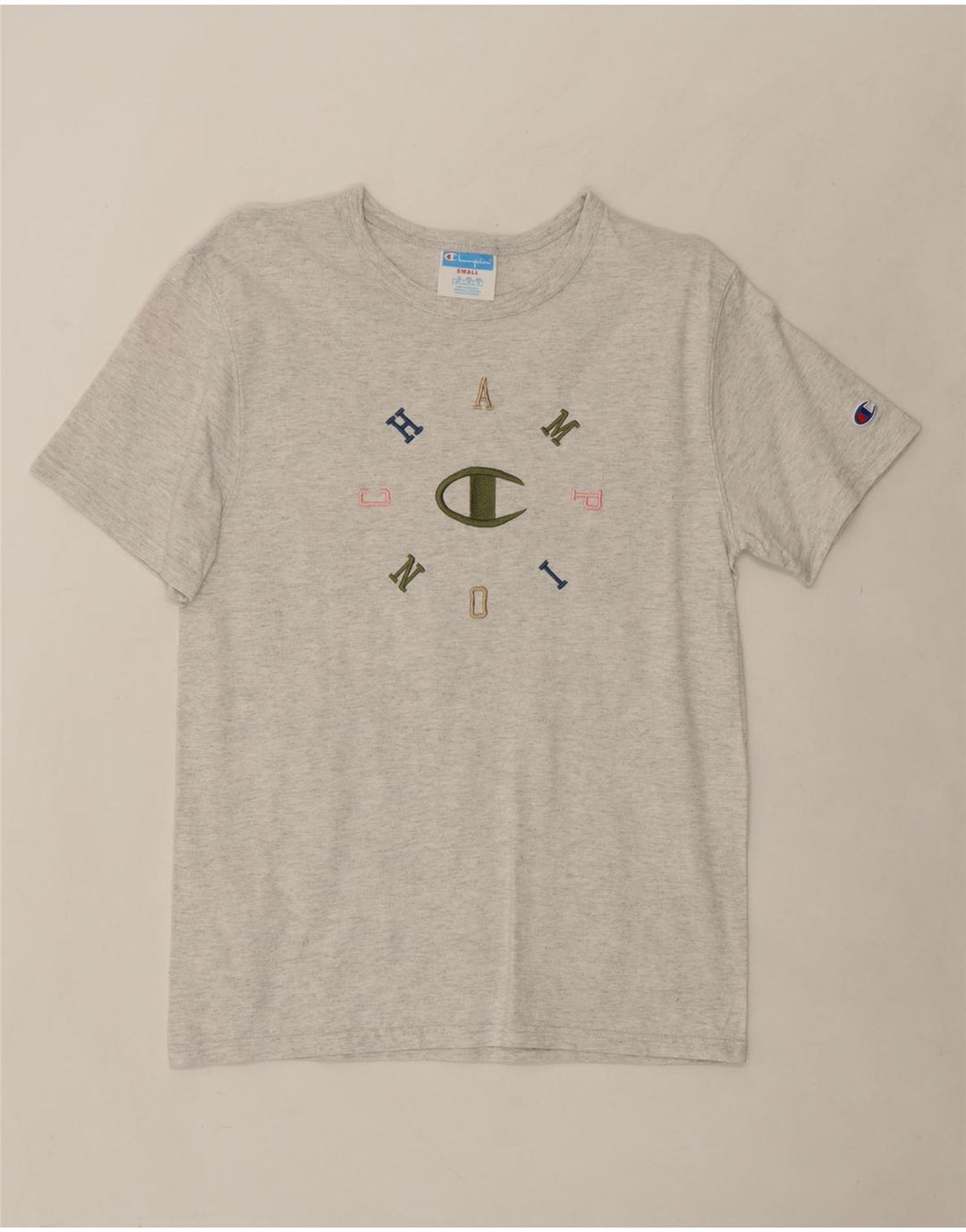 CHAMPION Mens Graphic T-Shirt Top Small Grey Cotton Vintage Champion and Second-Hand Champion from Messina Hembry 