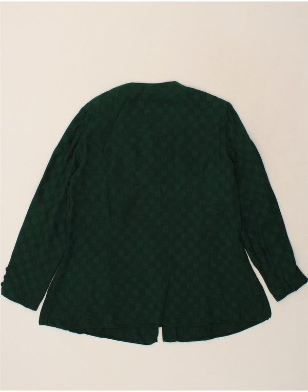 BARUCH Womens Shirt Blouse UK 20 2XL Green Geometric Cupro