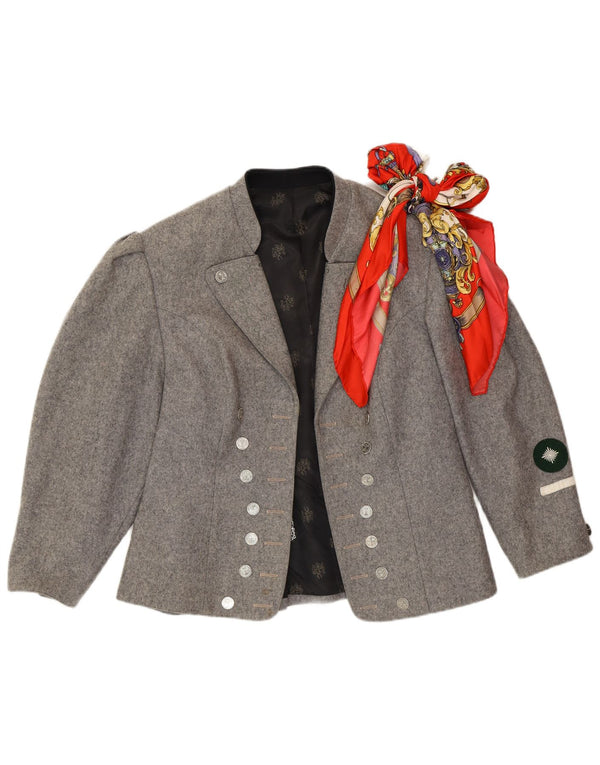 Vintage ženska jakna Trachten 3/4 rukava UK 14 srednje siva