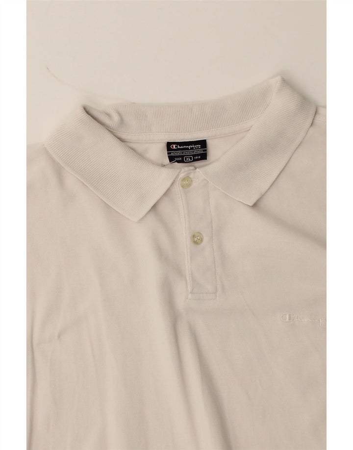 CHAMPION Mens Polo Shirt XL White Cotton Vintage Champion and Second-Hand Champion from Messina Hembry 