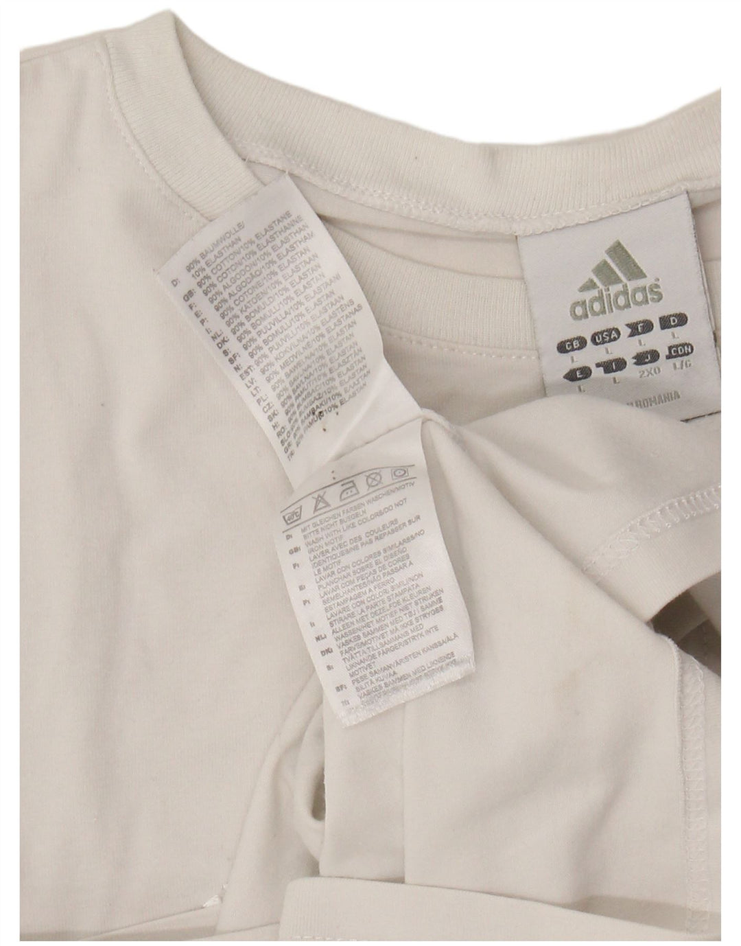 ADIDAS Ženska majica kratkih rukava UK 14 Large Off White Pamuk