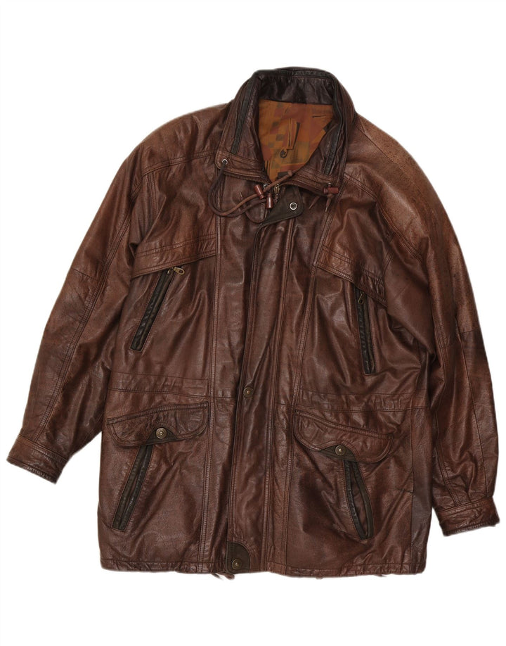 Vintage muška kožna jakna IT 50 Large Brown