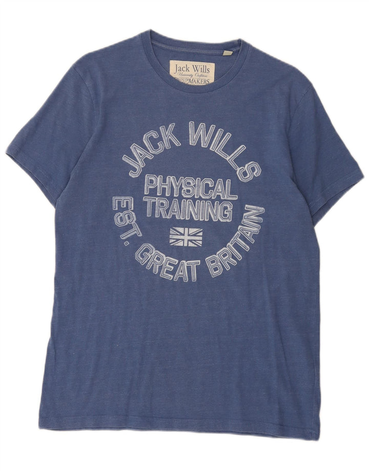 Jack Wills Muška majica kratkih rukava s grafičkim motivima Srednje plavi pamuk