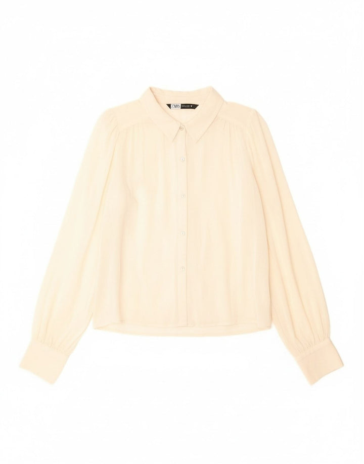 Zara ženska košulja UK 14 srednje bijele djevičanske vune