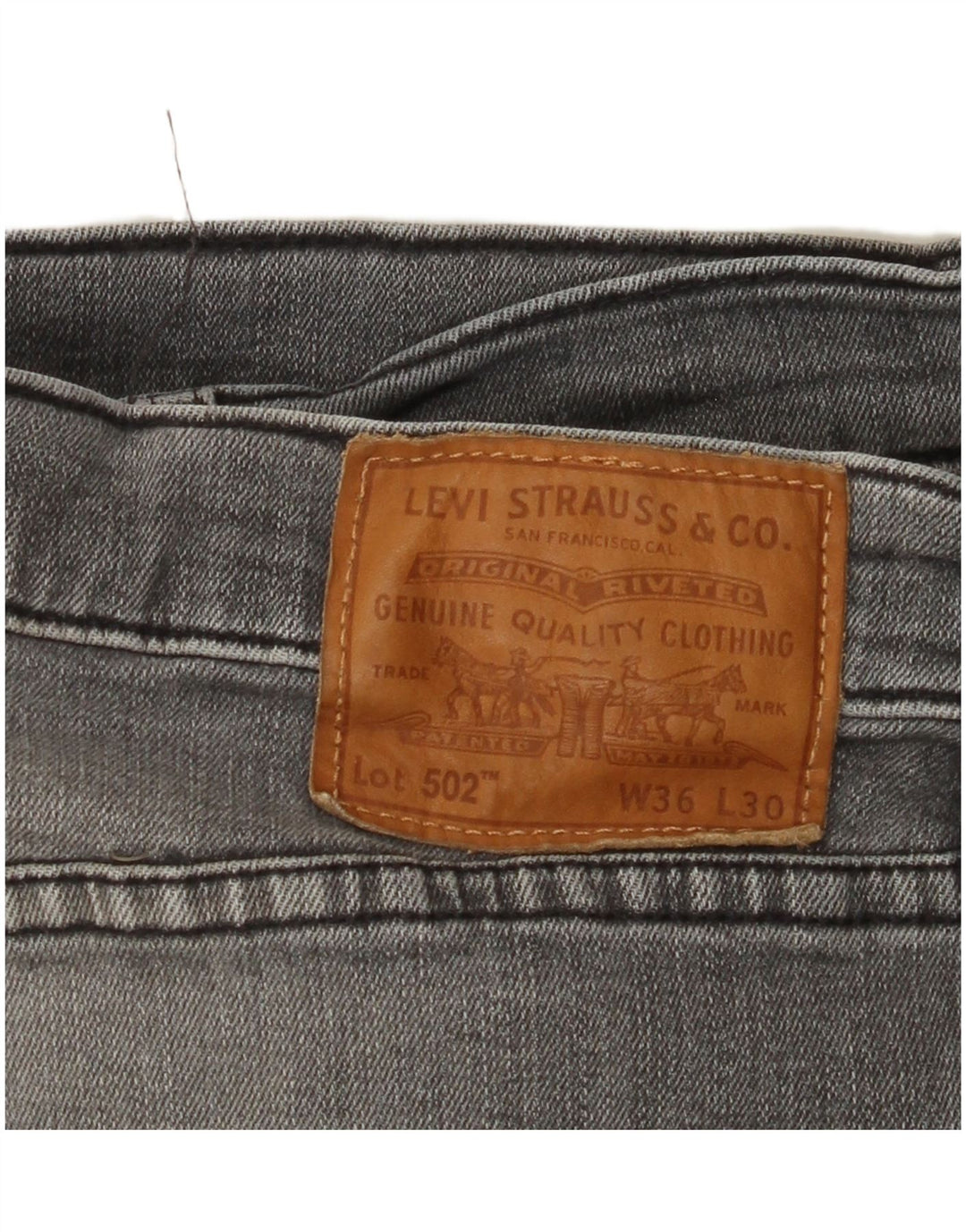 LEVI'S Muške 502 sužene traperice W36 L30 Sivi pamuk