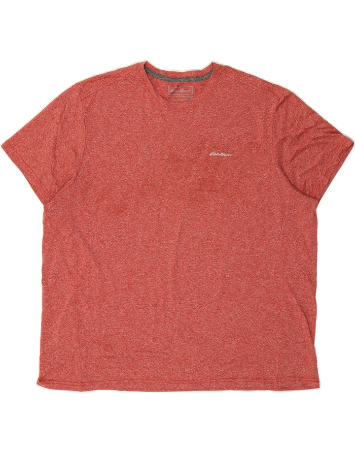EDDIE BAUER Mens T-Shirt Top 2XL Red Flecked Polyester Vintage Eddie Bauer and Second-Hand Eddie Bauer from Messina Hembry 