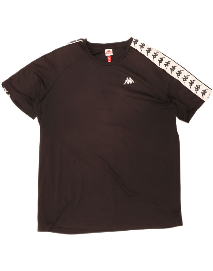 Kappa muška majica kratkih rukava s grafičkim motivima, 2XL crni poliester u boji