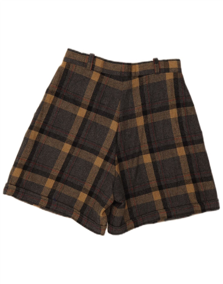 VINTAGE Ženske kratke chino hlače širokih nogavica IT 42 srednje W28 sive karirane