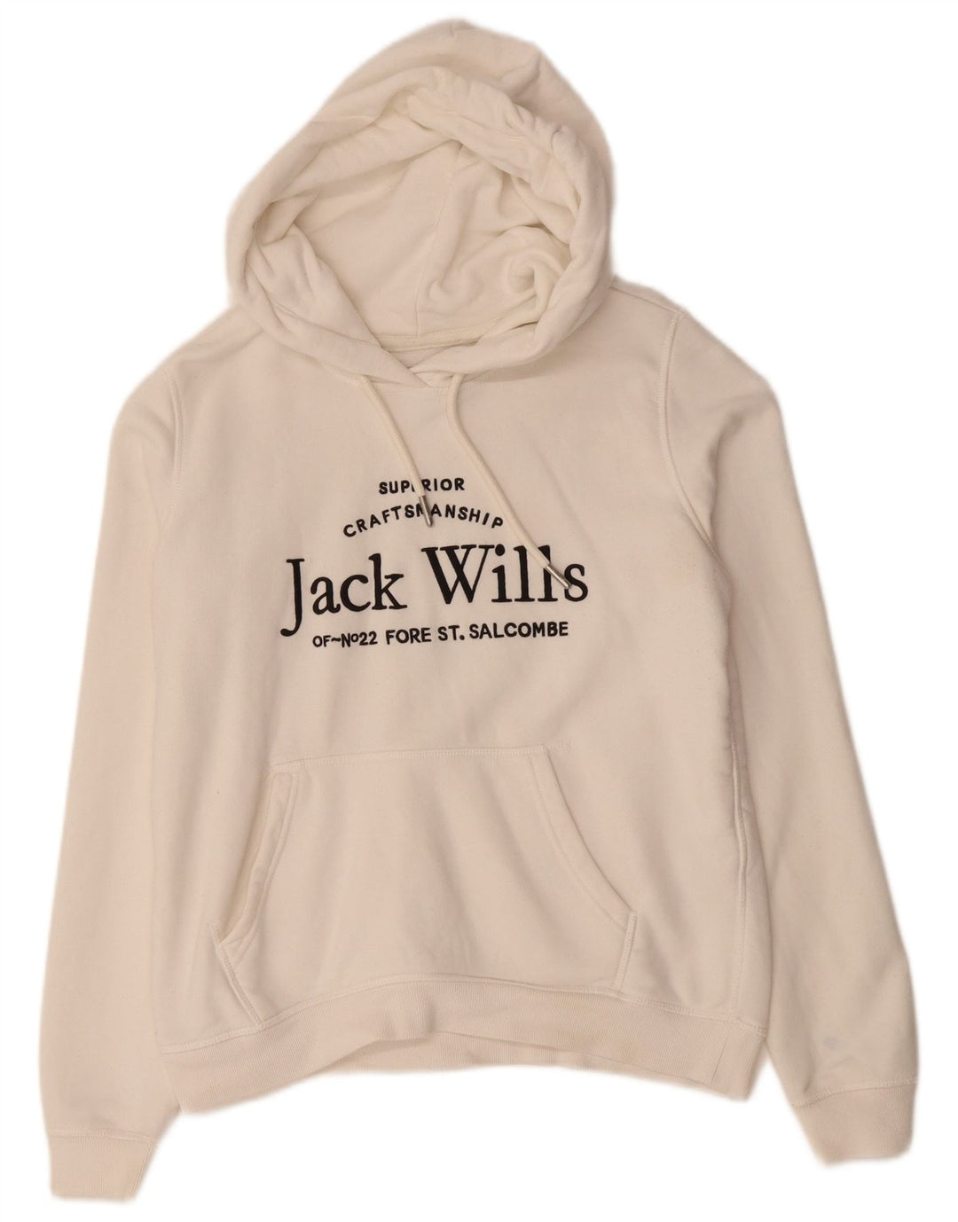 JACK WILLS Ženska prekomjerna majica s kapuljačom s grafičkim motivima UK 10 Mali bijeli pamuk