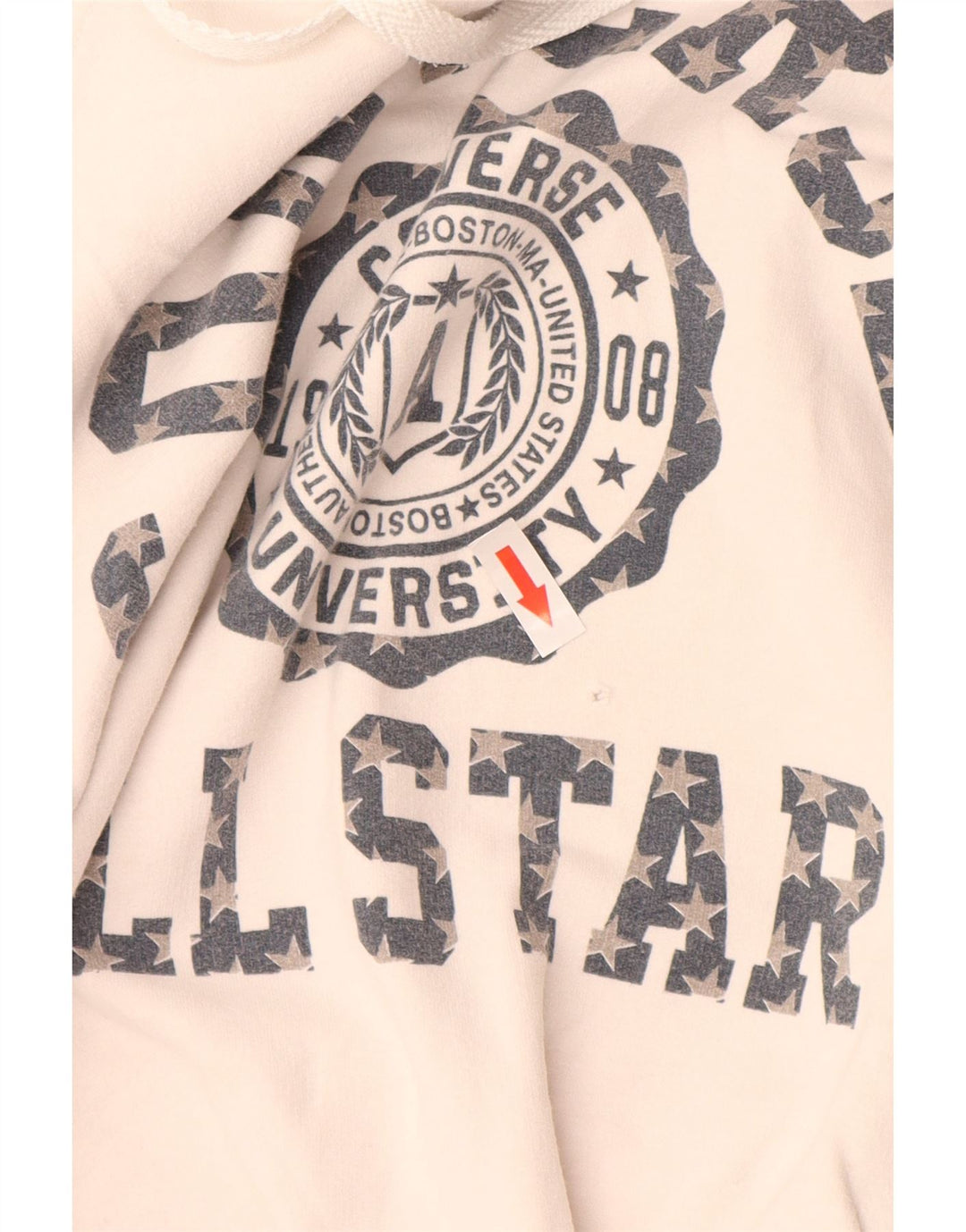 CONVERSE Ženska majica s kapuljačom s kapuljačom UK 12 Srednje bijeli pamuk