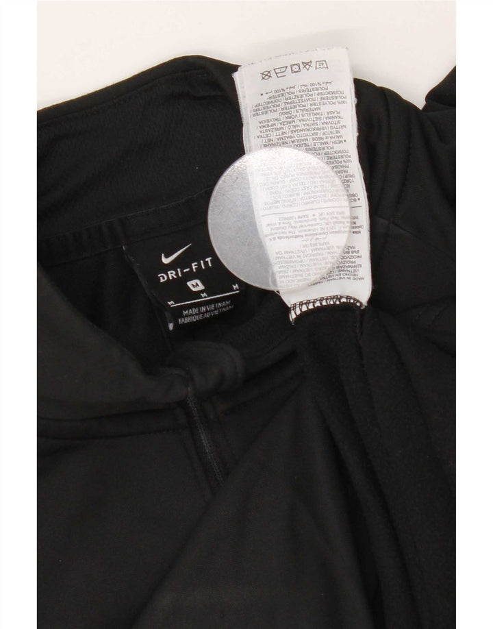 Nike Dri Fit majica s izrezom i srednjim gornjim dijelom trenirke od crnog poliestera