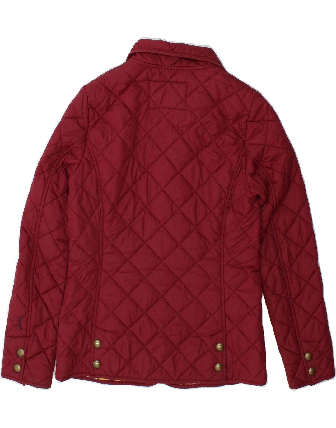 TOM JOULE Womens Quilted Jacket UK 10 Small Maroon Polyester Vintage Tom Joule and Second-Hand Tom Joule from Messina Hembry 