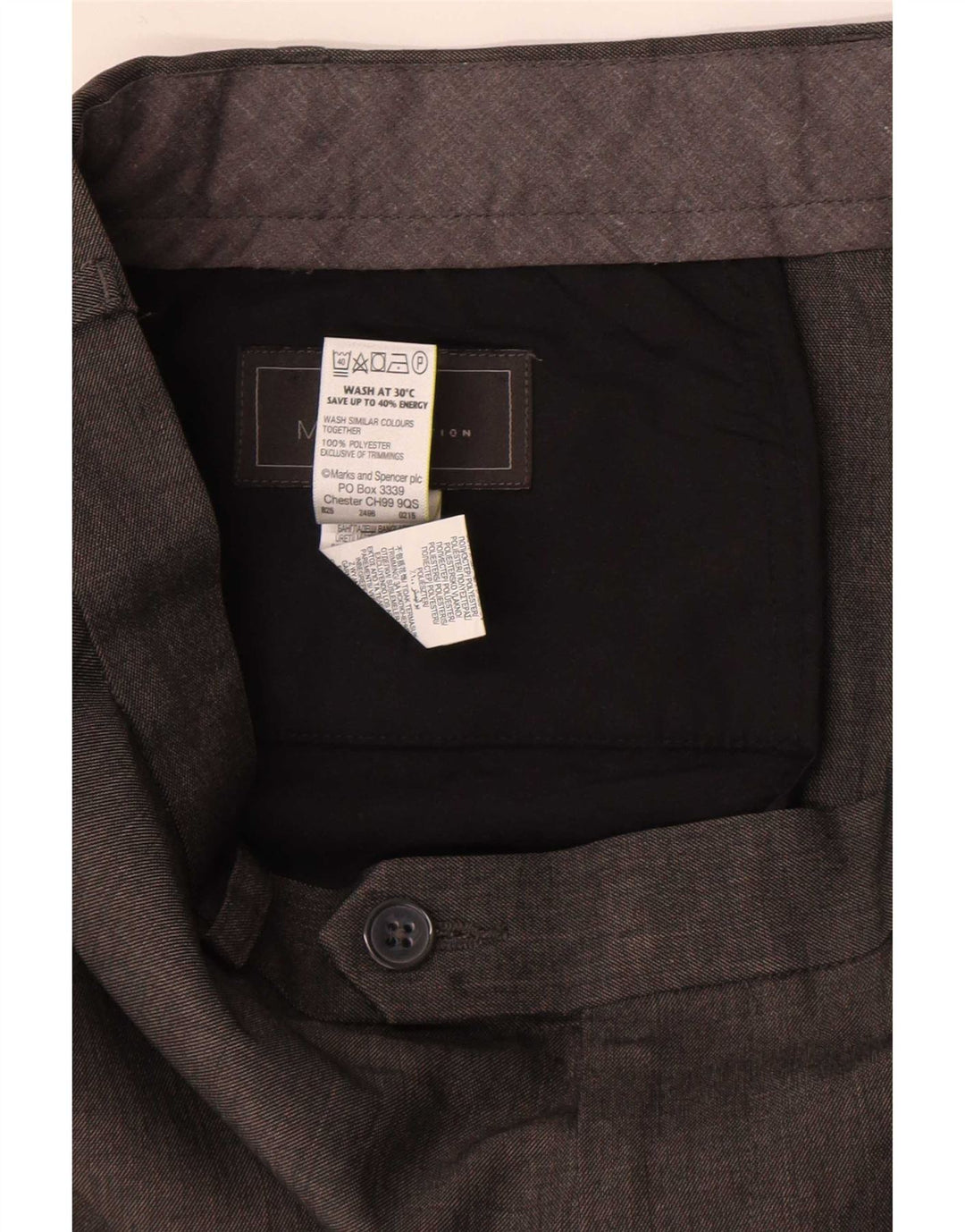 Marks & Spencer muške hlače standardnog kroja W38 L31 sivi poliester