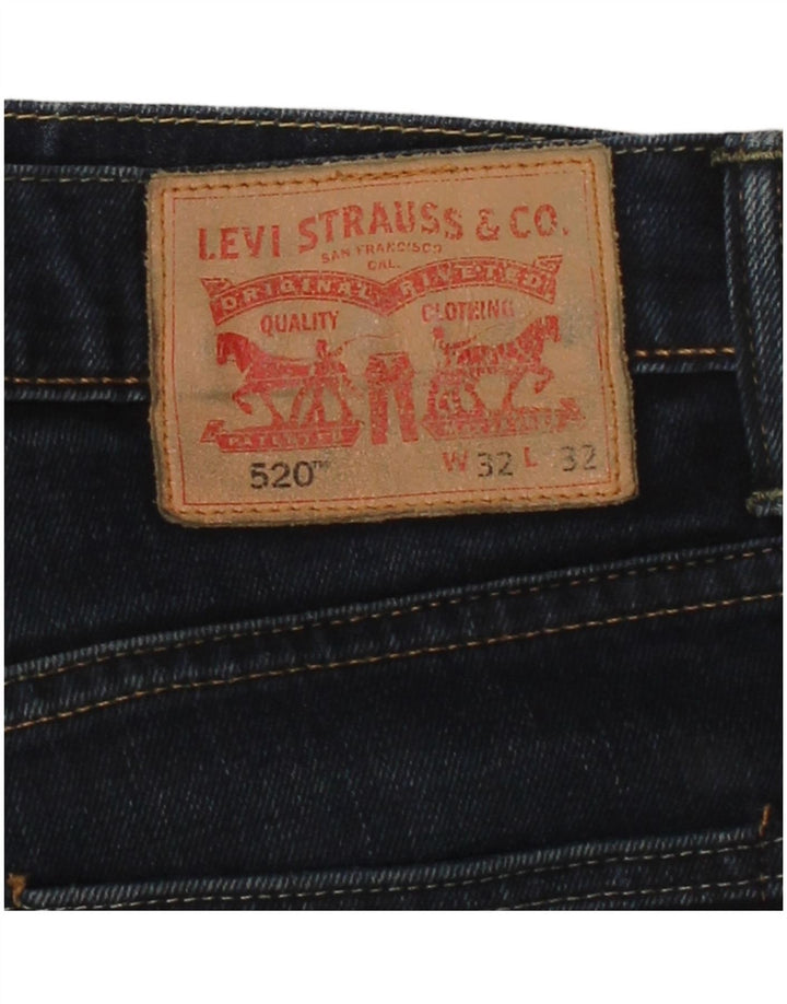 LEVI'S Mens 520 Slim Jeans W32 L28 Navy Blue Cotton