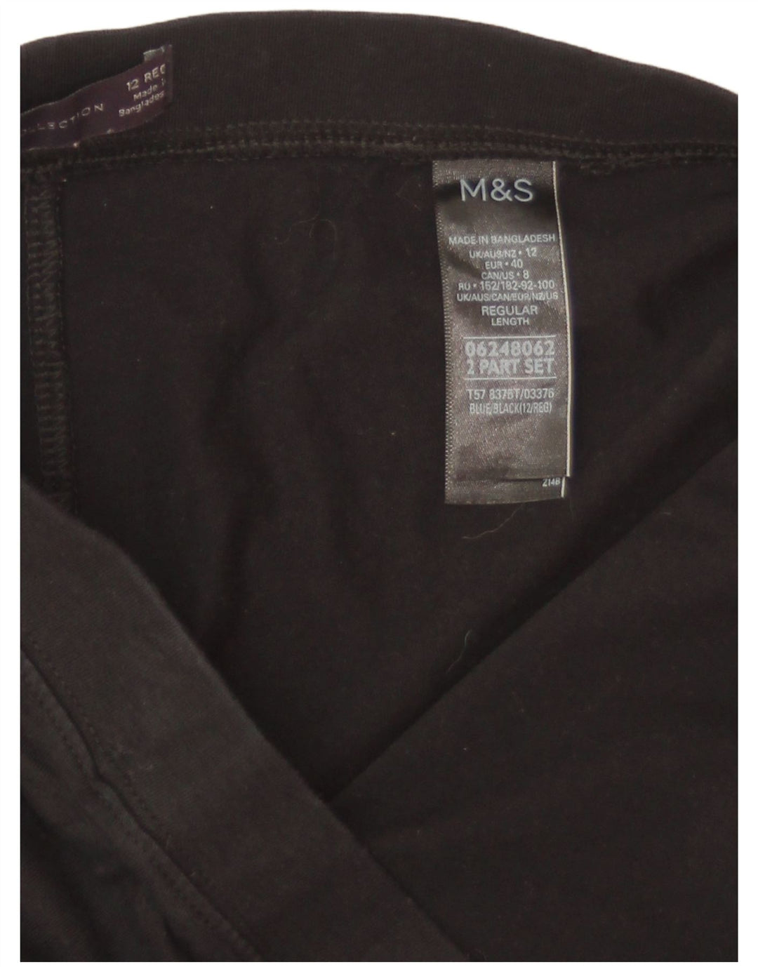 Ženske tajice Marks & Spencer UK 12 Srednje crni pamuk