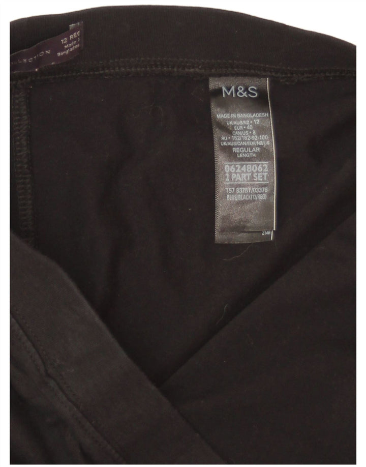 Ženske tajice Marks & Spencer UK 12 Srednje crni pamuk